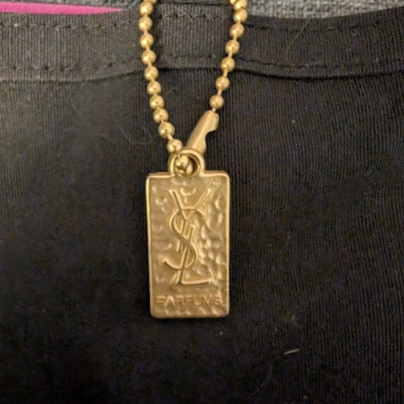 NWOT Yves Saint Laurent Black And Vibrant Pink GWP Perfume Tote with Gold Tag - Picture 2 of 5